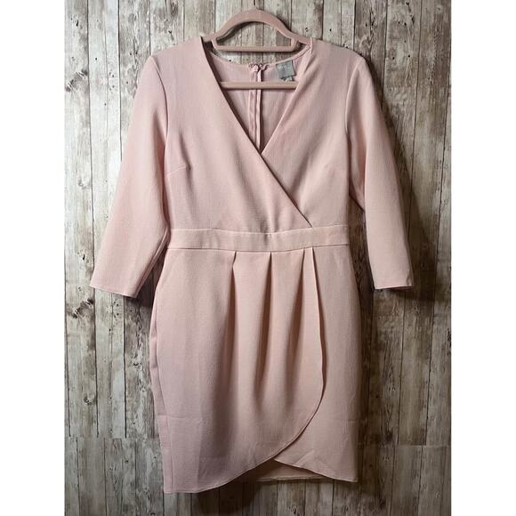 ASOS pink mini wrap dress  size 4 - Picture 1 of 3